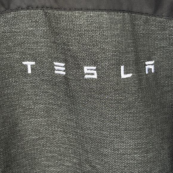 Tesla Womens Softshell Jacket Medium Full Zip Gray Embroidered Logo EV Car - Picture 3 of 9